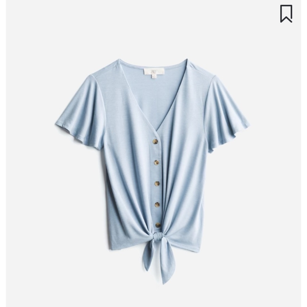 Pinque Levona Button down tie front knit top